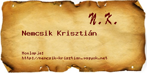 Nemcsik Krisztián névjegykártya